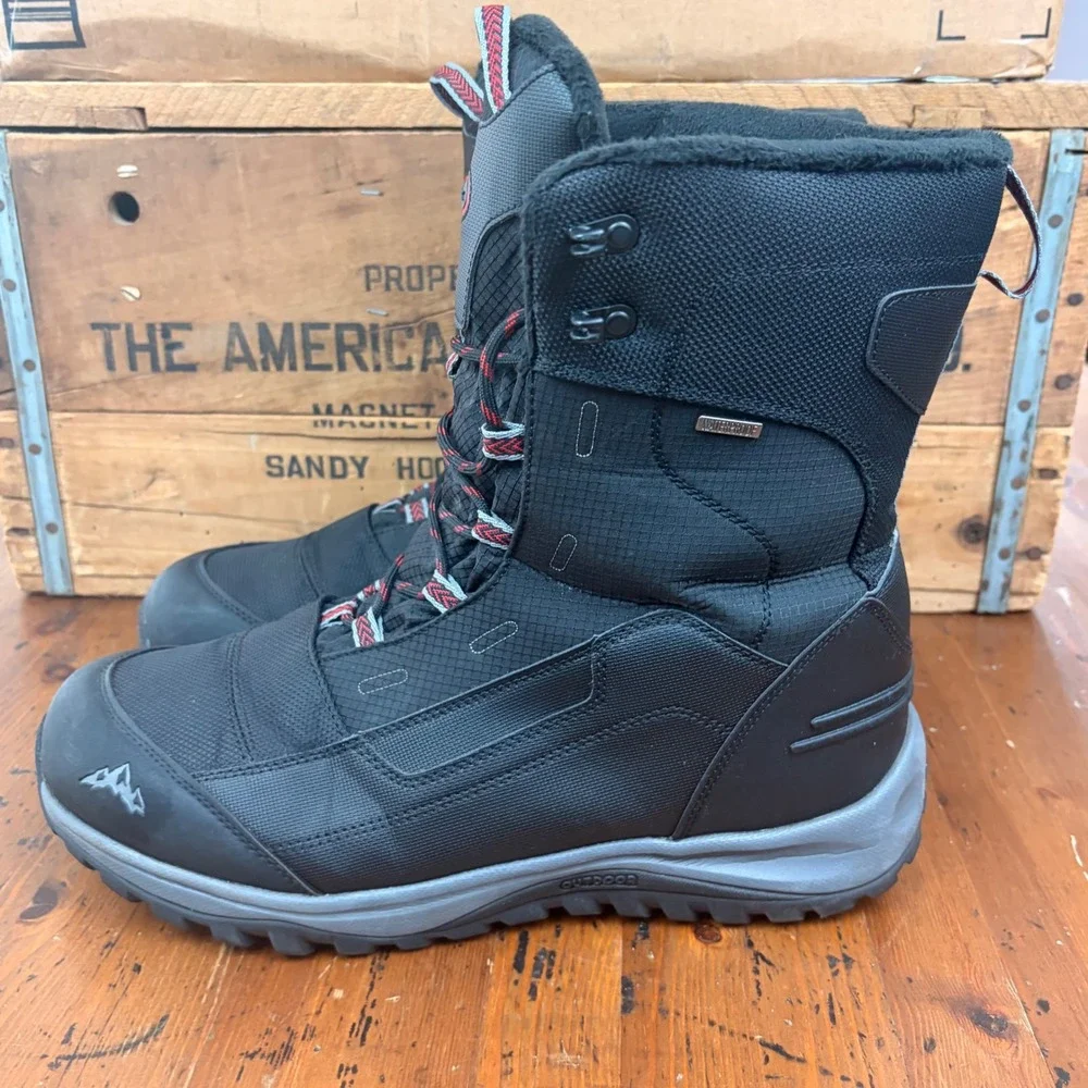 Rockmark OXM422 Mens Black Waterproof Winter‎ Snow Boots Fleece Lined Size 12.5
